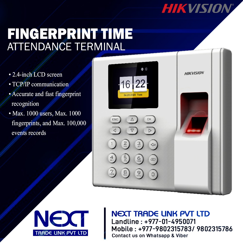 Fingerprint Time Attendance  DS-K1A8503EF-B